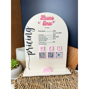 Custom Card Holder Multi <strong>QR</strong> <strong>Code</strong> Sign Payment Social Media Beauty Business Salon 3D Logos 3 in 1 Logo Social Sign 2 <strong>QR</strong> <strong>Codes</strong> - Product Image 1