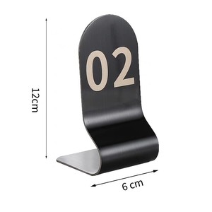 Stainless Steel <b>Table</b> Number Sign 12cm Height 6cm Width Durable Restaurant <b>Table</b> <b>Card</b> With Embossed Number - Product Image 1