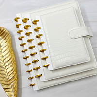 Couverture de carnet de notes de luxe en cuir de crocodile texturé, reliure à anneaux, format lettre moyen A5 A4, personnalisée
