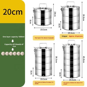 Kotak Tiffin baja tahan karat, kotak makan siang Multi tingkat untuk kantor & sekolah | Produsen kotak Tiffin India, pemasok grosir - Product Image 6