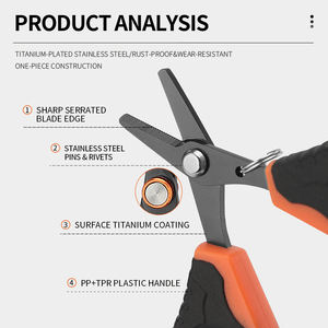 不锈钢镀金钝头钓鱼线剪刀 TPR 手柄耐用海洋沙滩钓鱼快速工具 - Product Image 3