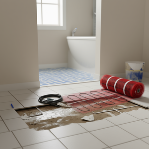 Alfombra Eléctrica de Calefacción por Suelo Radiante de 50 Pies Cuadrados, 120V, Sistema de Malla Autoadhesiva para Uso en Baños y Hogares - Product Image 2