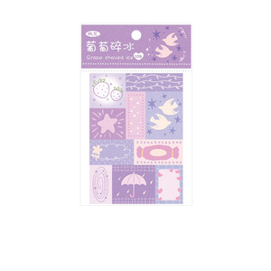 50 pièces par paquet de notes autocollantes, papier de journal artisanal, série Menthe Monsoon Raisin Glace Pilée, notes autocollantes détachables - Product Image 6