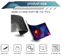 Panneau LED dynamique flexible de qualité supérieure, sortie de couleur dynamique, grand angle de vision, affichage LED flexible pour centre commercial