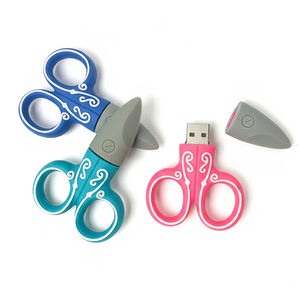 فلاش USB على شكل ماكينة خياطة كرتونية ومقص، ذاكرة تخزين محمولة مخصصة 8 جيجابايت 16 جيجابايت 32 جيجابايت، قرص فلاش مطاطي من البلاستيك - Product Image 3