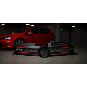 Volkswagen Golf GTI 09-13 Front Grille Red <b>Edge</b> <b>Trim</b> <b>Plastic</b> Retrofit Upgrade Black Hexagonal Design OEM Style New Model P0760 - Product Image 1