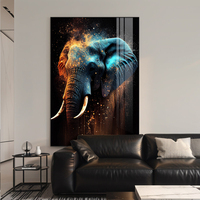 Fabrik-Großhandel Elefanten-Kunstposter HD-Gedruckte Wandkunst Schwebender Rahmen Kristallporzellan-Gemälde für Inneneinrichtung