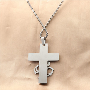 <b>Cross</b> Pendant Necklace Stainless Steel Dragon Design Unisex Fashion Jewelry 12062 - Product Image 2