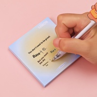 Blocs-notes adhésifs à dégradé de couleurs simple, style mignon pour étudiants, populaire sur internet, carnet de messages, style cœur de fille, papier domestique