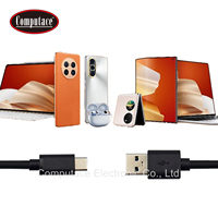 Cable de Carga USB 3.0 Tipo-A a Tipo-C/Tipo-C a Tipo-C de PVC Negro de 20 cm para Computadora, Banco de Energía y Dispositivos Portátiles
