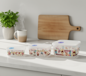 Ensemble de récipients de cuisson 350 ml, 600 ml, 1,1 L, rectangulaires en plastique avec couvercles à clipser pour le rangement en cuisine et les tâches culinaires - Product Image 2