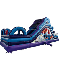 Parcours d'obstacles gonflable commercial Lilo et S Titch Carton Kid Jumping Castle avec toboggan Combo Bouncy Castle House Playground