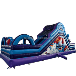 Corsa a ostacoli gonfiabile commerciale per bambini in cartone di Lilo e stitch castello di salto con scivolo combinato parco giochi per la casa del castello - Product Image 3