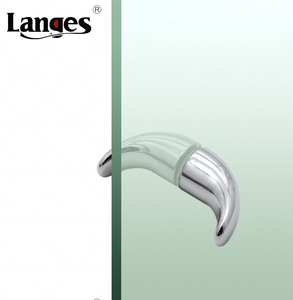 LANGES K277 现代镀铬银色/黑色实心锌合金单孔橱柜淋浴玻璃门旋钮拉手易用 - Product Image 1