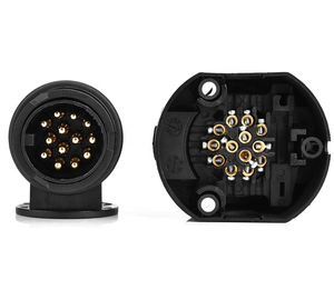 13Pin römork fiş adaptörü römork soket 13 pin konnektör tutucu yuvarlak konnektör ve çekme Hitch için Tow kablo değiştirme - Product Image 2