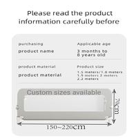 Barrière de lit bébé pliable certifiée CE, cadre métallique anti-chute, tissu Oxford, parc de sécurité pour tout-petits facile à installer OEM