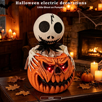 Jouet décoratif de petite fantaisie fantôme à commande vocale, avec détection électrique et éclairage, pour Halloween, jouet de décoration d'ambiance de fête