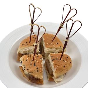 カクテルパーティー用フードスティック12cm赤はさみひもハート型ダブルコンビネーション - Product Image 6