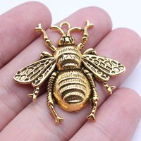 40x38mm Breloques d'abeilles en alliage de zinc tibétain pour la fabrication de bijoux Pendentif d'abeille DIY