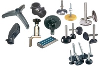 PLASTLINK Pieds de nivellement fixes industriels en acier inoxydable pour convoyeurs, pieds de support robustes pour usine, entrepôt, logistique, neuf