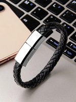 Cables de Pulsera de Cuero USB para Cargar el Teléfono, Pulseras Personalizadas al por Mayor