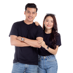 เสื้อยืดผ้าฝ้ายโพลีโทนสีเอิร์ธโทนสีเข้มมาตรฐานจากประเทศไทย - Product Image 1