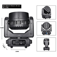 19 projecteurs à tête mobile Bee Eye 40W RGBW avec contrôle individuel des pixels, effets macro dynamiques multiples, lumière adressable DMX pour scène et DJ
