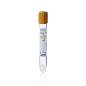 Tubo activador de coágulos y gel desechable con certificación CE, material PET estéril, tubo de extracción de sangre al vacío desechable