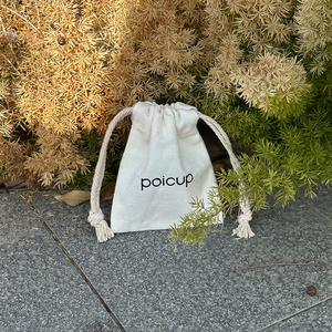 Sac à cordon en toile de coton imprimé personnalisé de bonne qualité, réutilisable, portable, avec logo, pour cadeaux - Product Image 3
