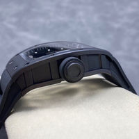 Expédition rapide, montre mécanique automatique pour homme en céramique noire de haute qualité, édition limitée, neuve, personnalisée, avec bracelet en caoutchouc fluoré 055