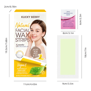 Strisce Depilatorie <span class=keywords><strong>Viso</strong></span> in Tessuto Non Tessuto Vegano Biologico Personalizzate con Etichetta Privata, Ingredienti Naturali, Non Testate su Animali, per Saloni di Bellezza e Parrucchieri - Product Image 3