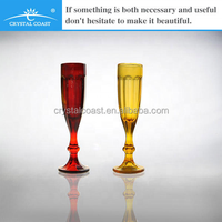 Verres à vin à long pied colorés de luxe en cristal bohème pour la décoration intérieure, gobelets écologiques de Liaoning pour mariage