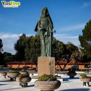 Customized Size Religious Catholic Outdoor Bronze Standing Saint Clare Statue Sculpture