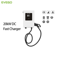 EVEGO Nouvelle station de recharge pour véhicules électriques, faible puissance 20 kW, un seul pistolet, OCPP 2.0.1, courant de sortie 100 A, chargeur DC pour VE, écran tactile 7 pouces