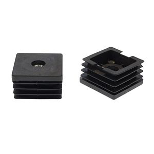 Furniture Leg 50mm <b>Square</b> Plastic Nut Plug <b>Adjustable</b> Feet Black Modern Design Easy Installation Table Use - Product Image 3