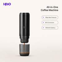 Machine à café expresso portable 7800mAh 19 bars avec réservoir d'eau chauffante et panier à café 8g pour la maison, le bureau et les voyages