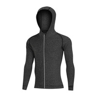 Vêtements de sport Fitness pour hommes, veste à capuche longue, respirante, coupe-vent, pour la salle de sport, le basketball, l'entraînement, la course à pied, 100%