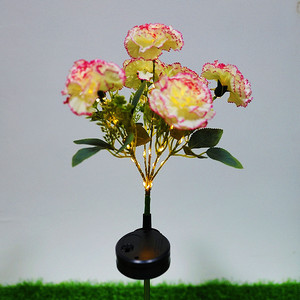 Solar Powered Carnation Lamp 7 Heads <b>LED</b> Lawn <b>Light</b> Water Resistant Outdoor Garden Decoration - Product Image 2