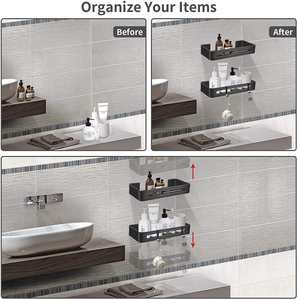 Étagère murale à double couche pour articles de toilette, rangement durable pour la maison et l'hôtel - Product Image 3