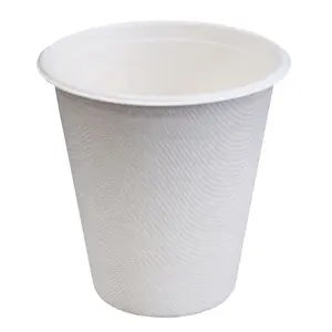 Disposable Sugarcane Bagasse Cup Eco Friendly Coffee Cups 16 Oz Compostable Cup With Lid