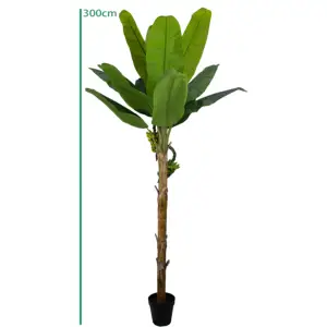 300 ס""מ פלסטיק מדומה 13 עלים צמחים גן נוי מציאותי פלנטיין מלאכותי מוסה בסג'ו סטריליץ'יה עץ בננה