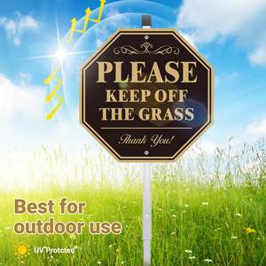 <strong>Keep</strong> <strong>Off</strong> <strong>Grass</strong> Sign for Yard, 10''X10'' Sturdy Rust Free Aluminum Metal <strong>Signs</strong> With 28" Metal Stakes Fade Resistant Weatherproof - Product Image 6