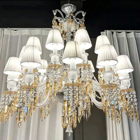 Lustre long en cristal doré DUOMEIJU pour hôtel, villa, loft - Hauteur réglable, lumière LED de luxe pour escalier