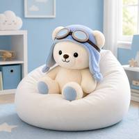 Boneka Beruang Lucu Dengan Topi Biru dan Kacamata, Boneka Teddy Lembut, Langsung dari Pabrik, MOQ Rendah Logo Kustom OEM ODM Hadiah Anak-Anak