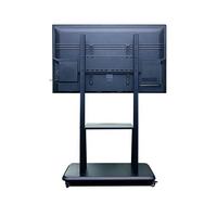 Supports de tableau blanc interactif LCD de 43 à 65 pouces, supports noirs sur pied, roulettes, support mobile réglable en hauteur