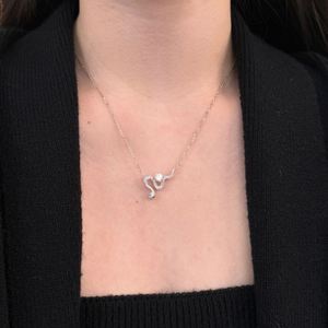 Dylam Dainty 925 Sterling <b>Silver</b> Rhodium Plated 5A Cubic Zirconia VVS1 D Color Moissanite Stone <b>Snake</b> Pendant Necklace for Women - Product Image 3