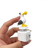 Porte-clés Sonore Mignon Mouette avec Bouton Sonore, Jouet à Presser Lumineux LED, Anti-Stress Amusant, Pendentif de Sac, Cadeau