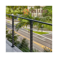 Reilbu Desain Modern Tradisional Gaya Baru Railing Kabel Tiang Hitam untuk Dek Luar Ruangan