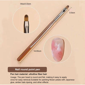 UV Gel <b>Nail</b> Brush Set 9pcs Liner Stripe Painting Drawing Carving Pen Wood Handle DIY Manicure Detailing <b>Nail</b> Art Tool - Product Image 5