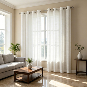 Rideaux Voile 100% Polyester à Motif Personnalisé, à Œillets, Filtrant la Lumière, pour Salon, Chambre et Décoration Intérieure - Product Image 1
